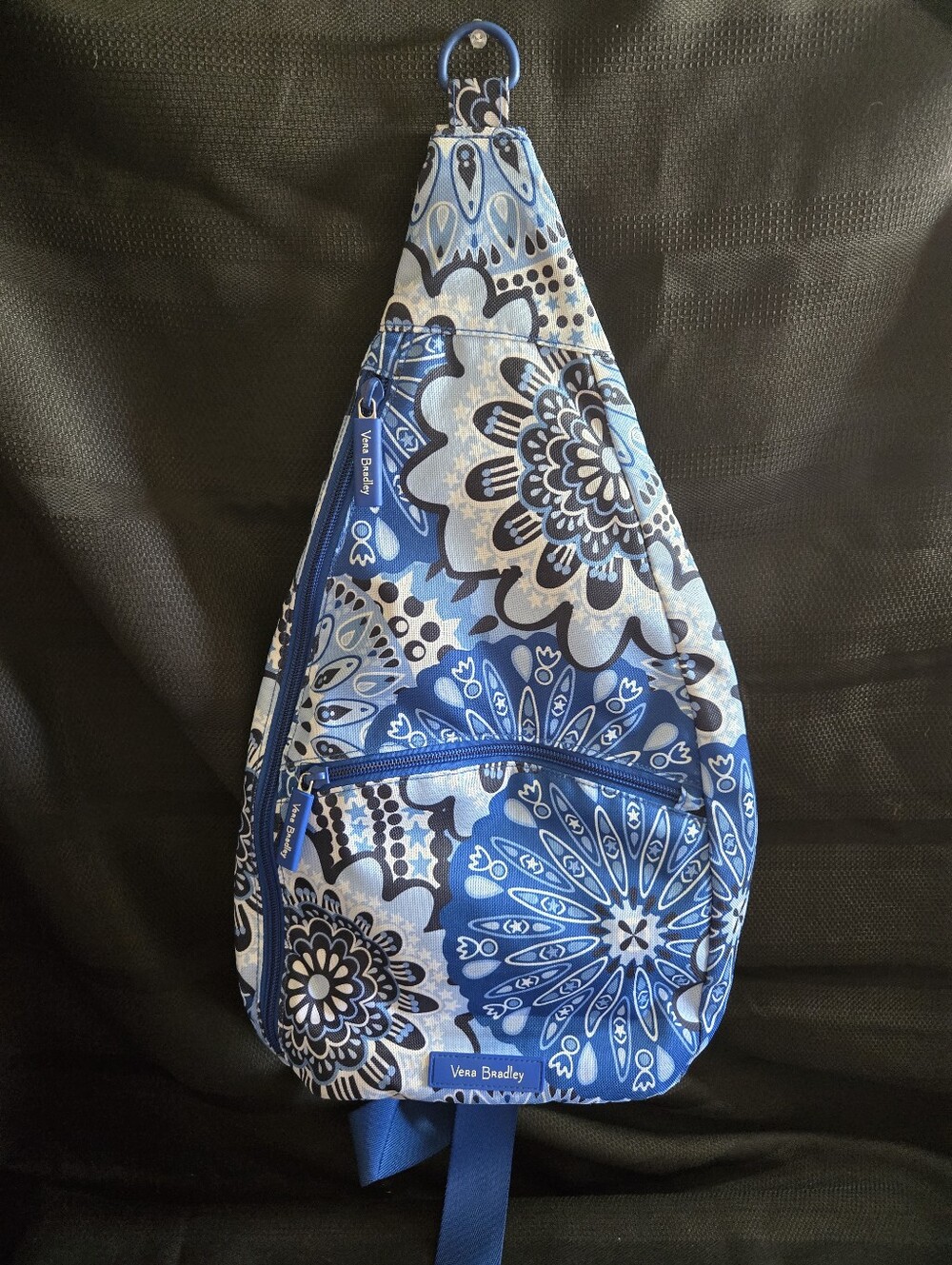 Vera Bradley Blue and White Floral Sling Backpack NWOT